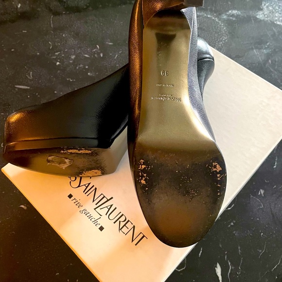 YSL Black leather platform pumps w box - Picture 2 of 3